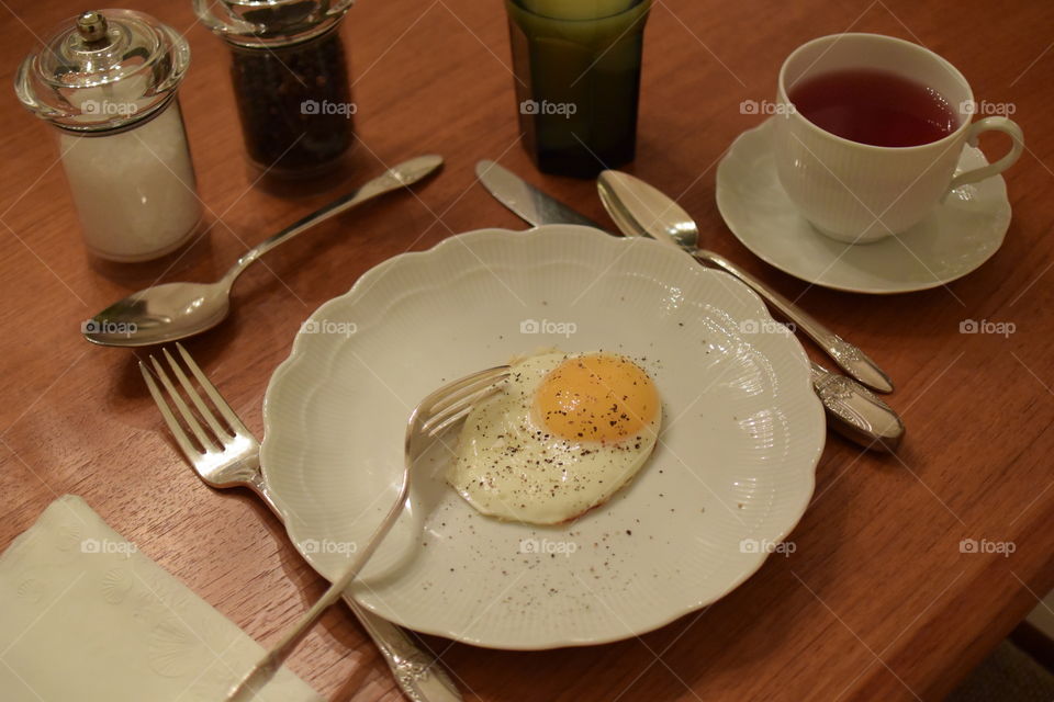 Simple life. Egg for breakfast