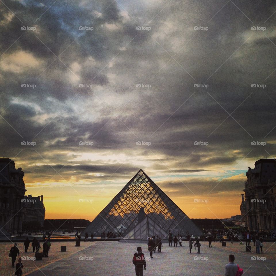 Sunset over the Louvre