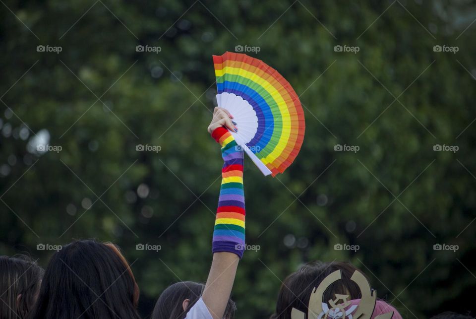 People in the crowd, pride fashion