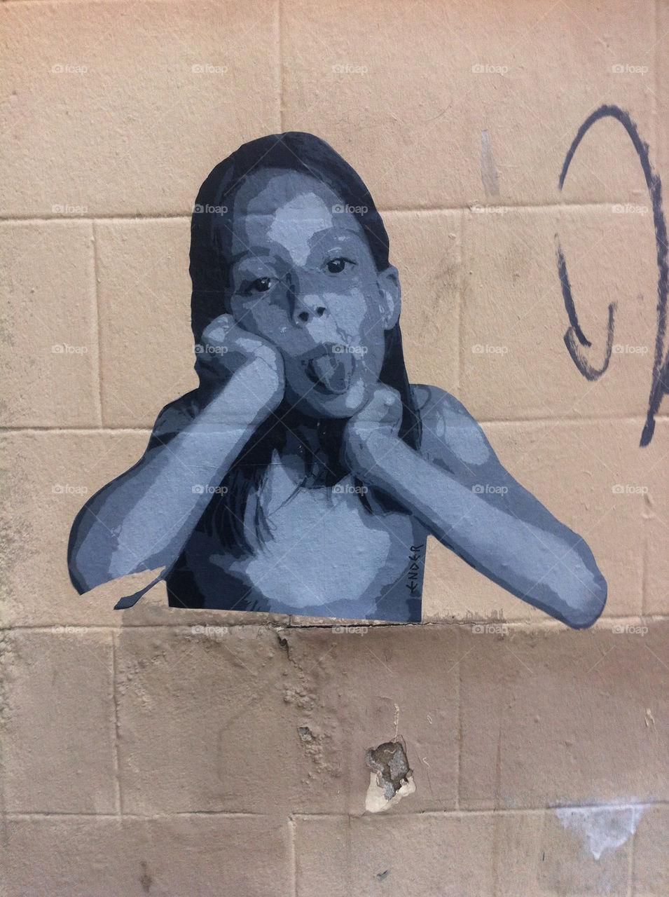 street graffiti girl wall by ajawarren