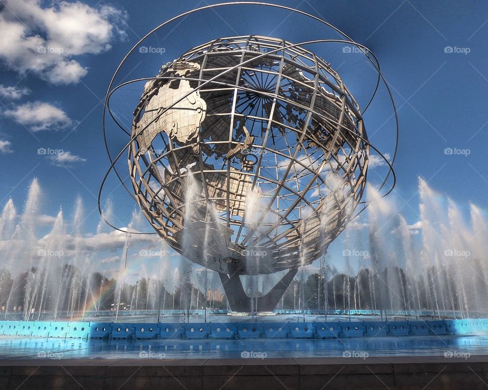 The Unisphere in the Flushing Meadows Corona Park , Queens, New York City. Globe.