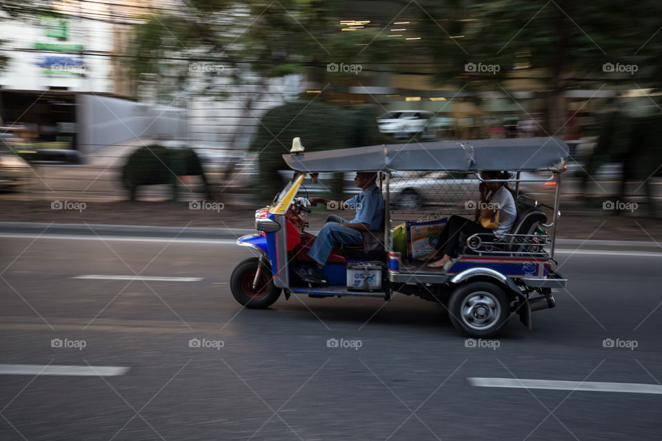 Tuk tuk taxi moving 