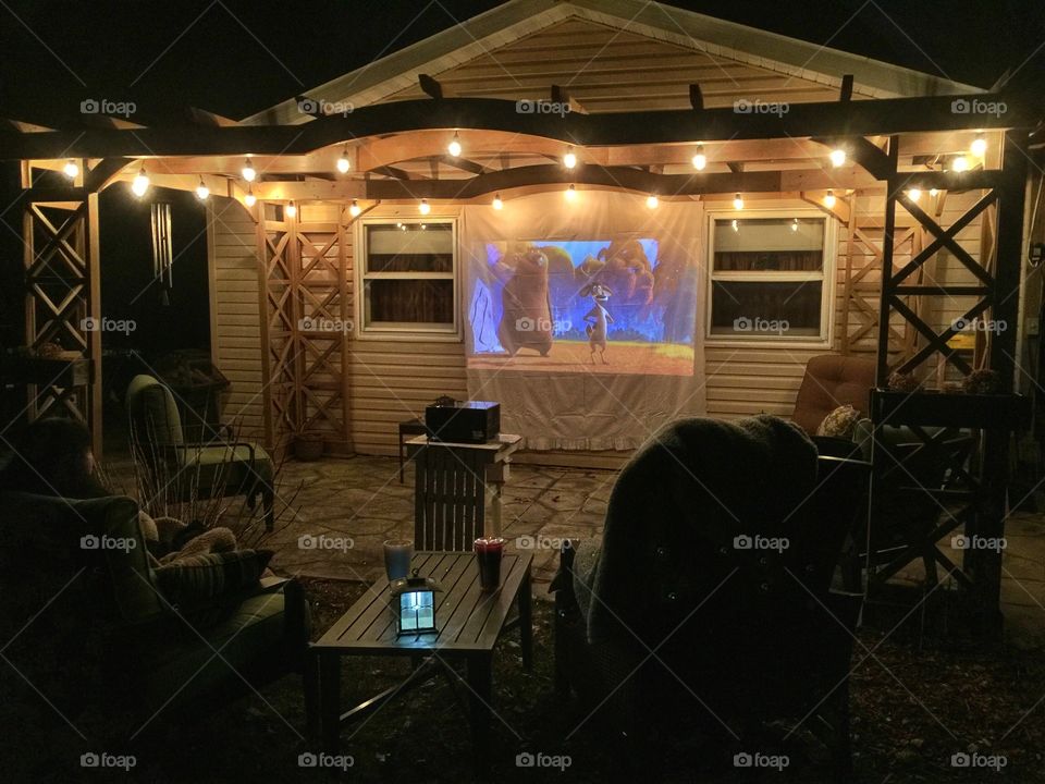 Back yard movie night 