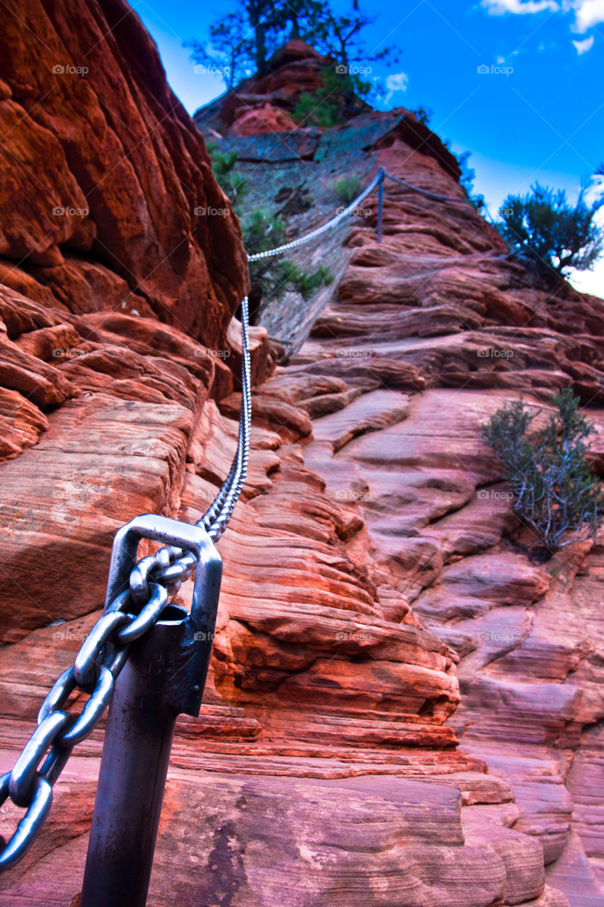 Angel landing trail in Zion national park,USA