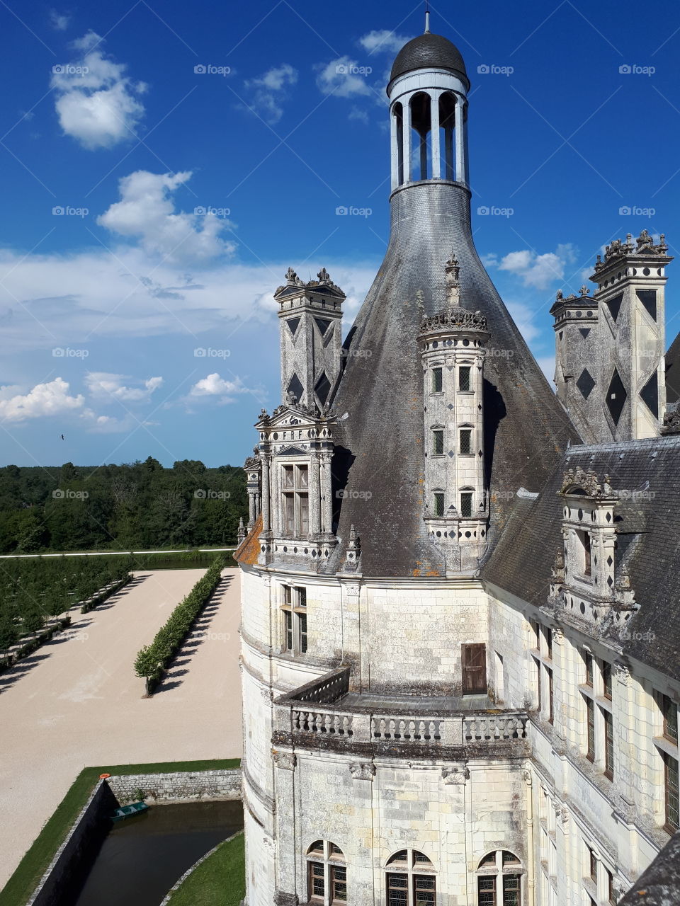 Castle in France. View from tower