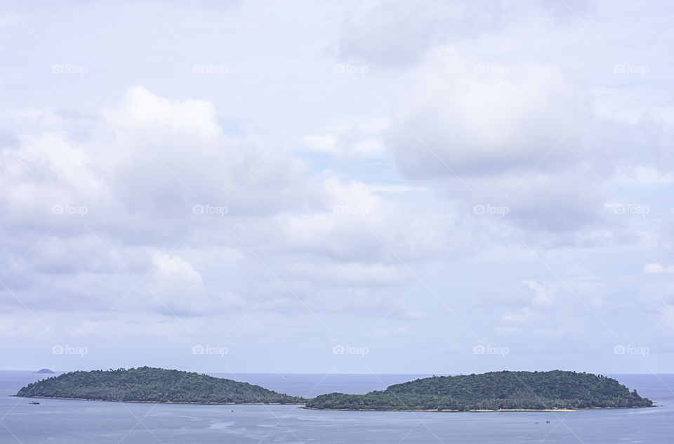 The beauty of the sky In the sea and island at Chumphon in Thailand.