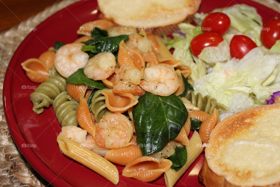 Shrimp, Spinach and Pasta
