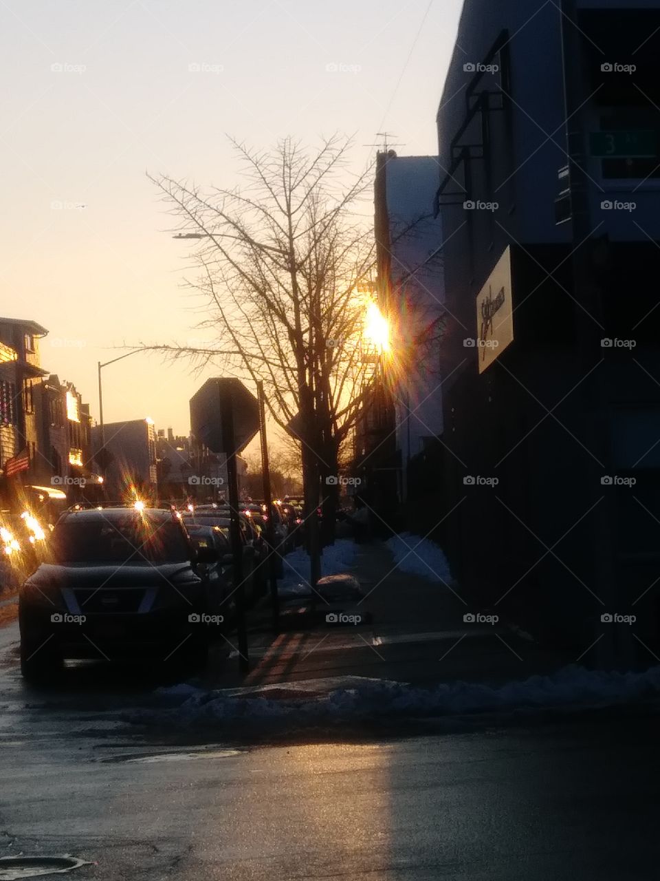 streetscene sunrise
