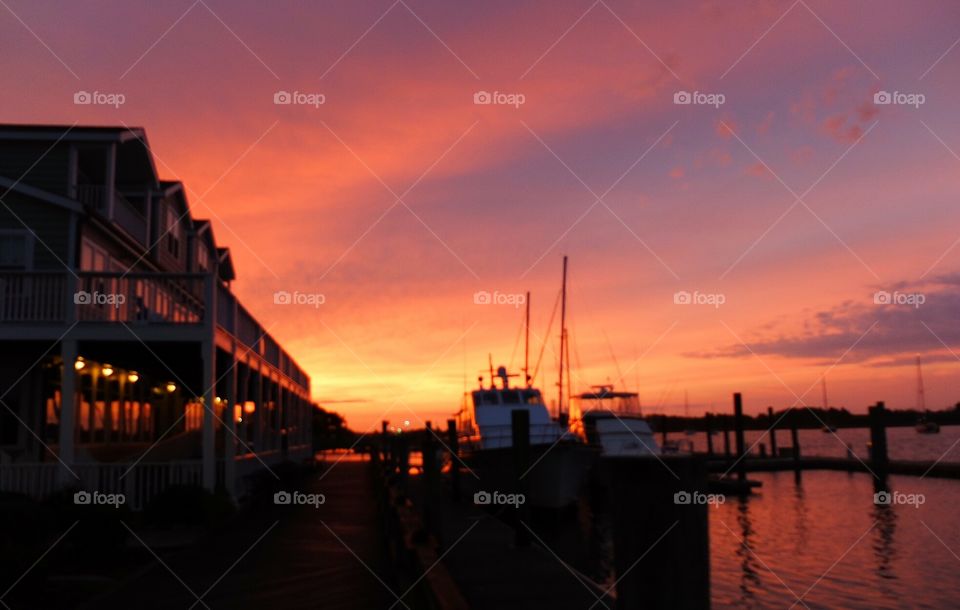 Beaufort boardwalk at sunrise