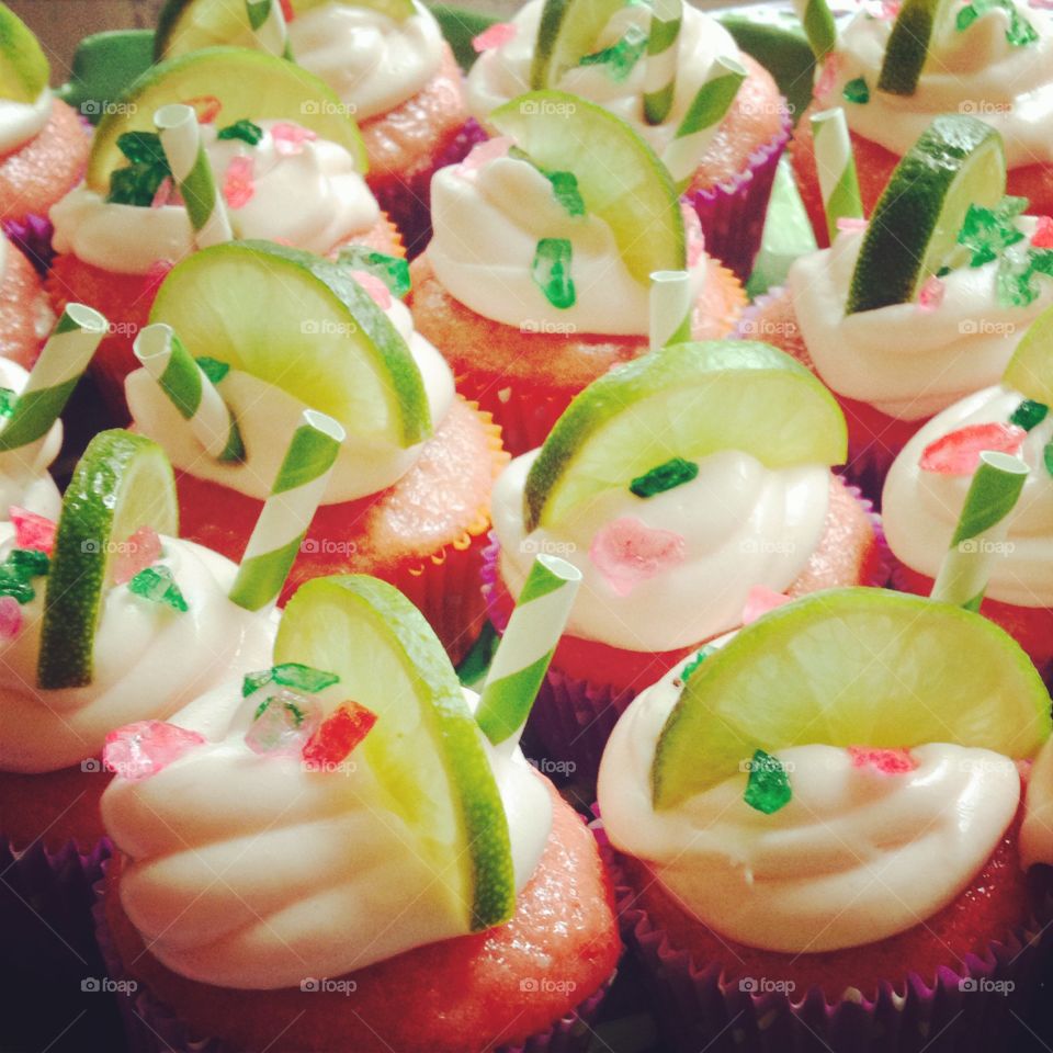 Strawberry Lime Margarita Cupcakes