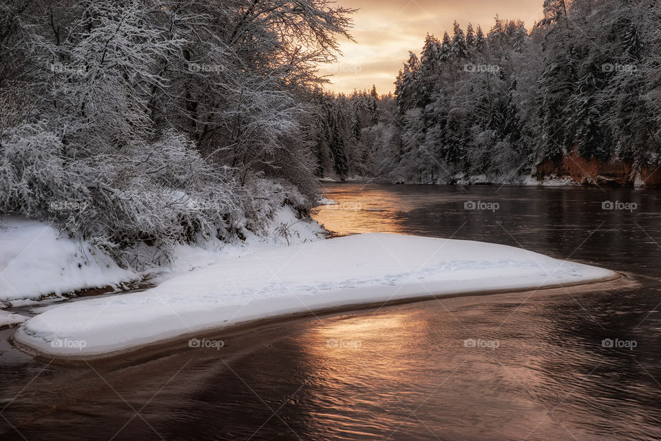 Winter sunset.