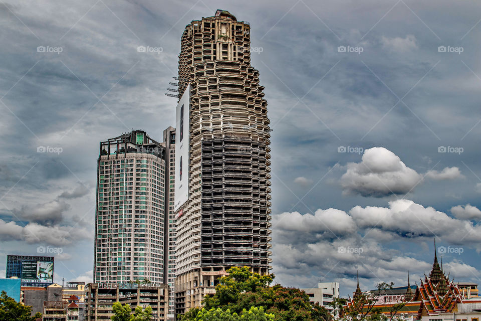 The Sathorn Unique Tower or the Ghost Tower of Bangkok Thailand Southeast Asia