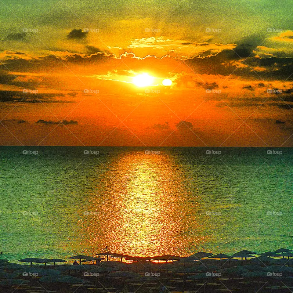 Sunset, Water, Sun, Dawn, Beach