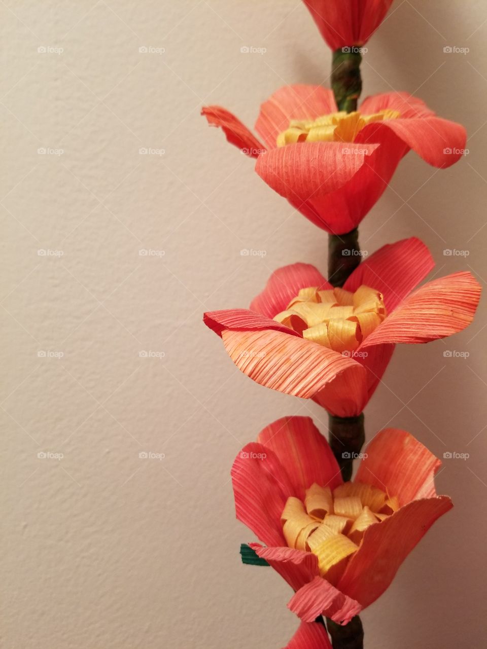 orange crafted flowers