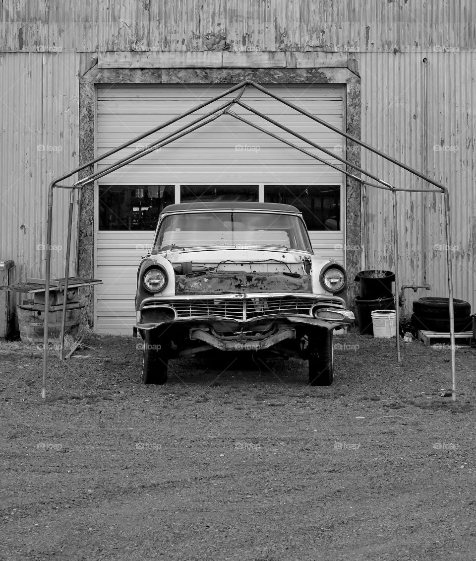 Old abandoned at junkyard