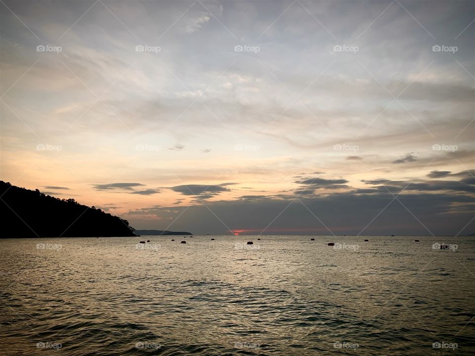Sunset at the sea, Sai kaew beach, Chonburi, Thailand