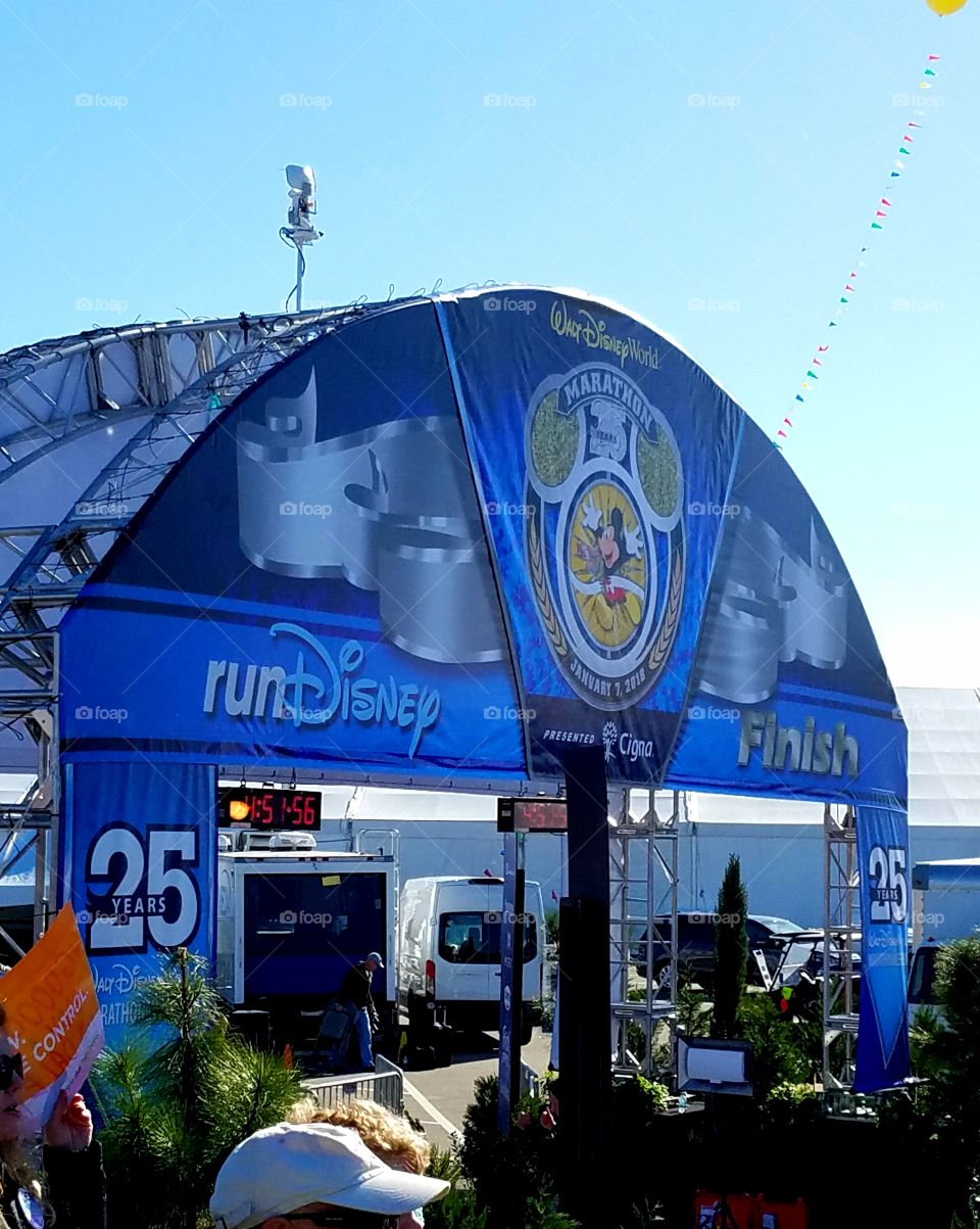 Disney Marathon finish line banner