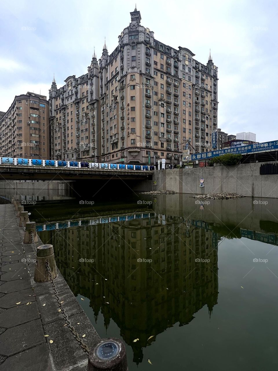 Building in the reflection 