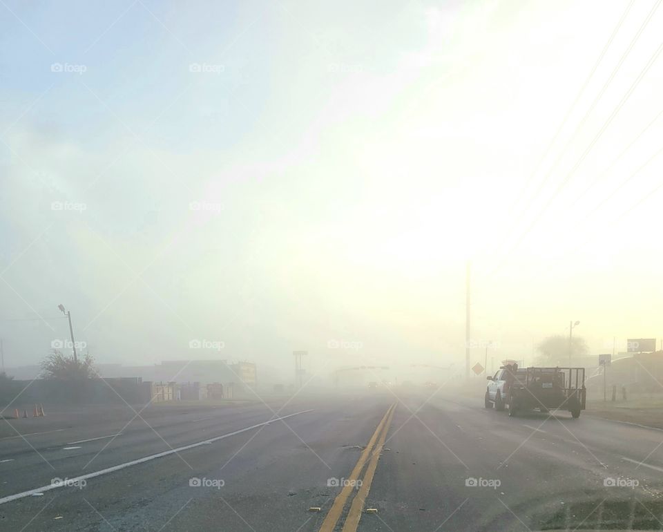 Foggy autumn morning