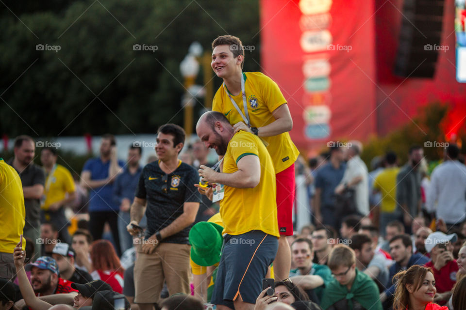 FIFA Fan Fest in Moscow, Russia, Brazil vs Serbia, 27 June 2018