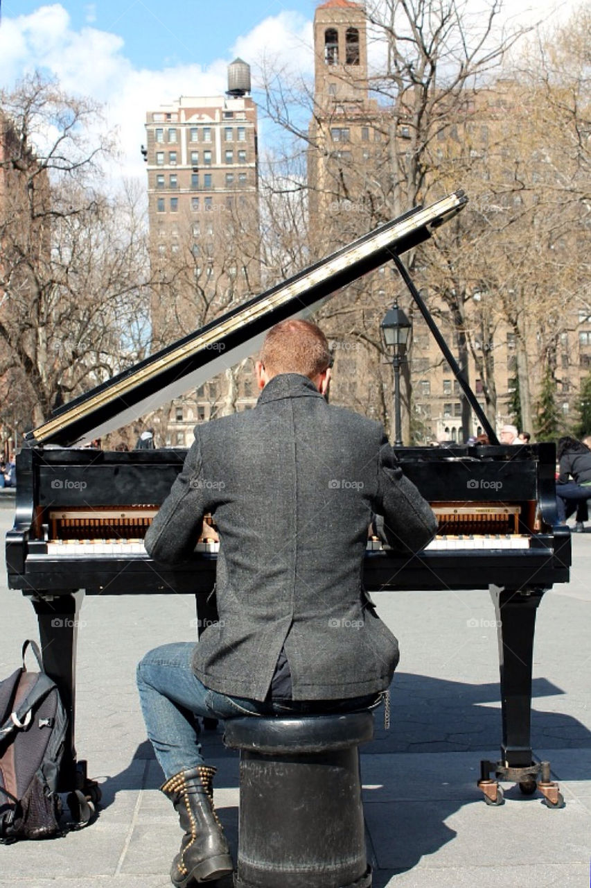 The pianoman at Washington Square Park NYC