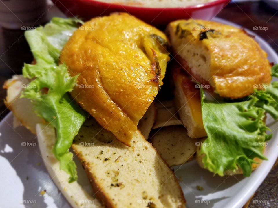 chicken bacon ranch bagel sandwich