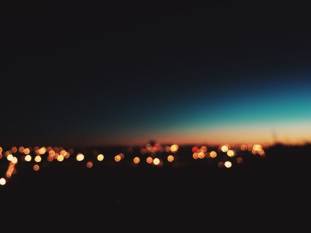 The Night. This photo was taken in the evening with a hill in the downtown 