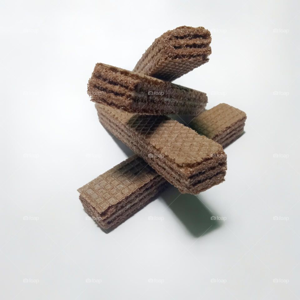 Group of chocolate wafers on the table