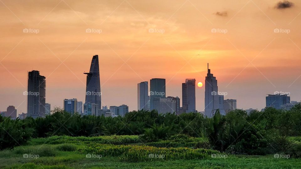 Sunset in Ho Chi Minh city