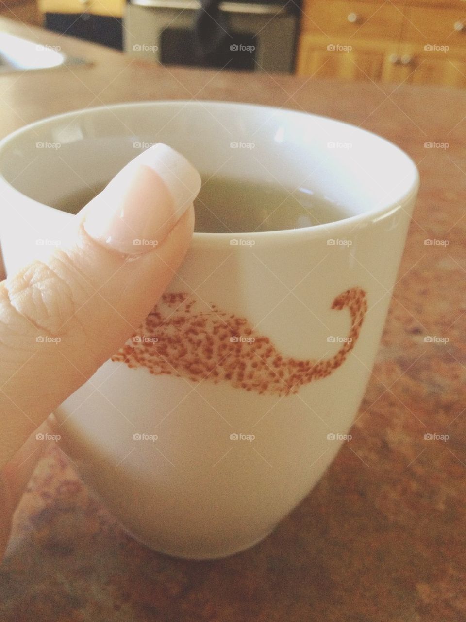 Enjoying green tea