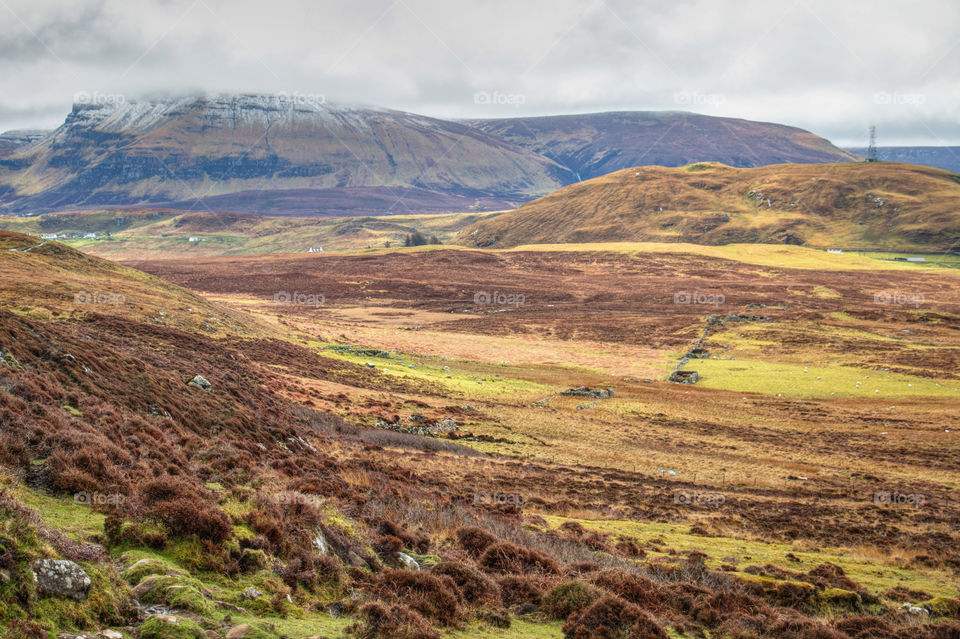 Scenic view of landscape in the isle of Skye, Scotland