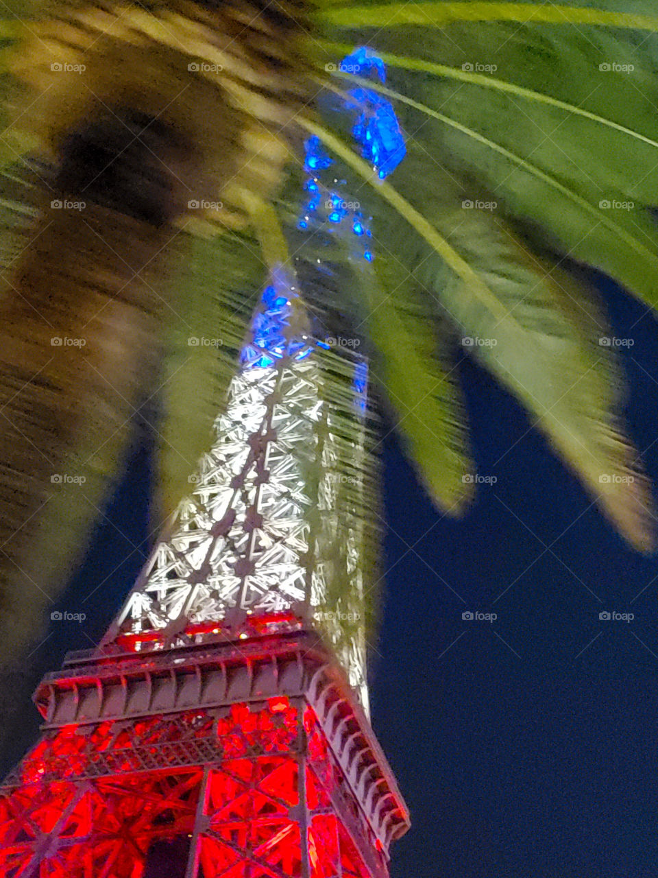 The miniature version of the Eiffel Tower stands tall above the Vegas strip