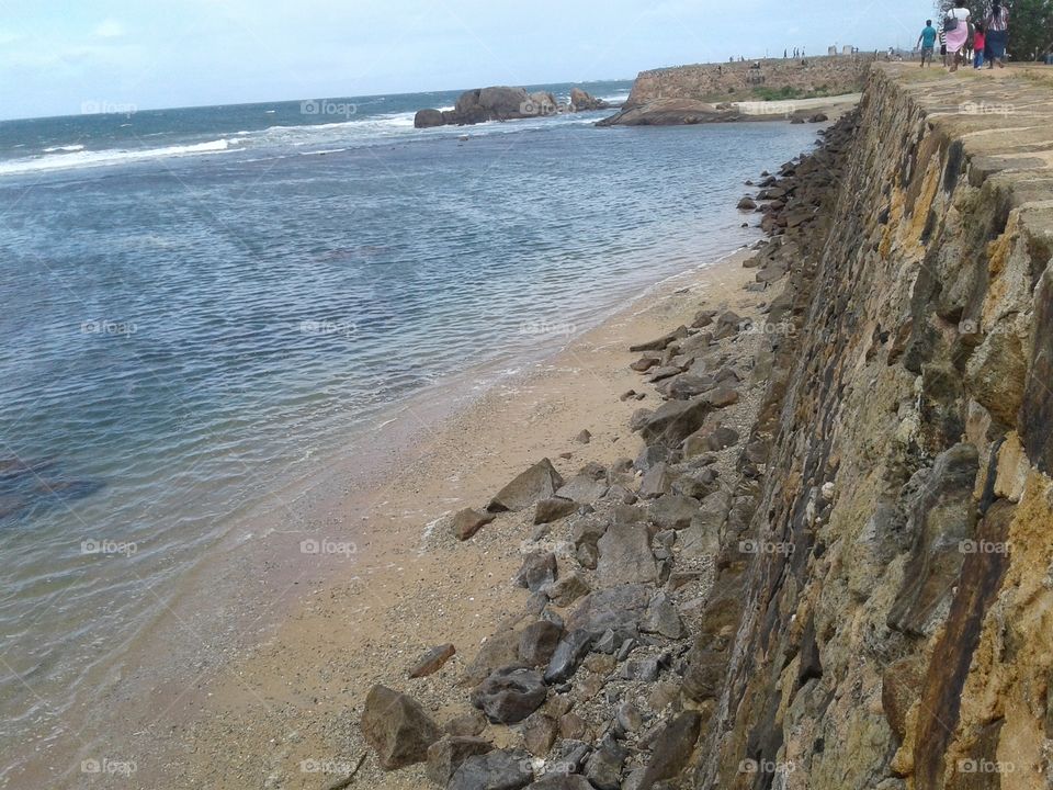 beach rock wall