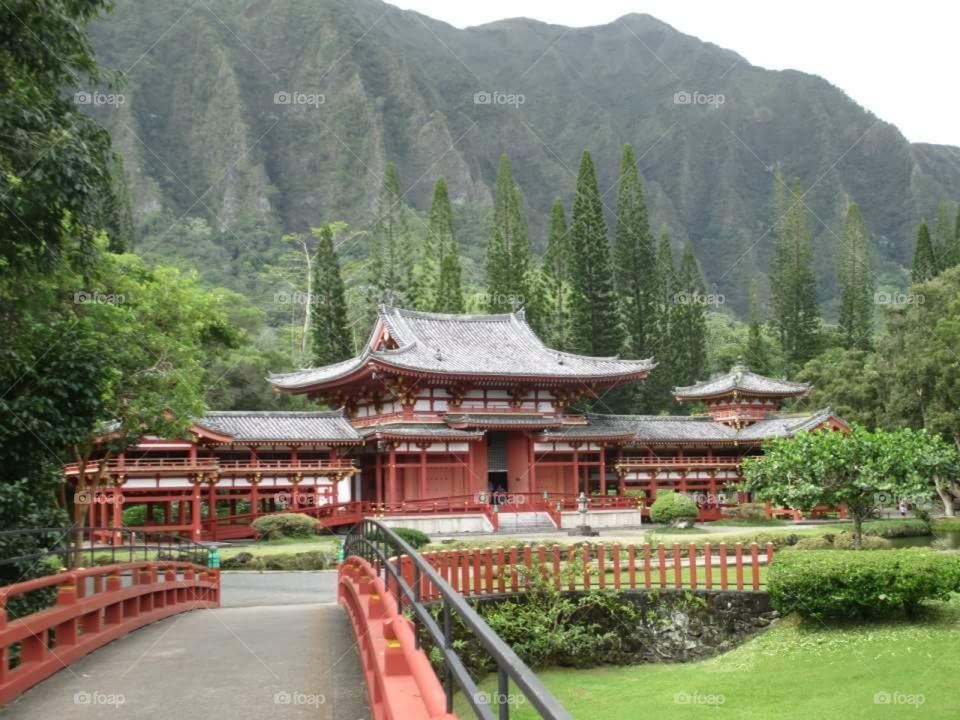 Byodo-In Temple. Buddhist Temple on the Hawaiian Island of Oahu