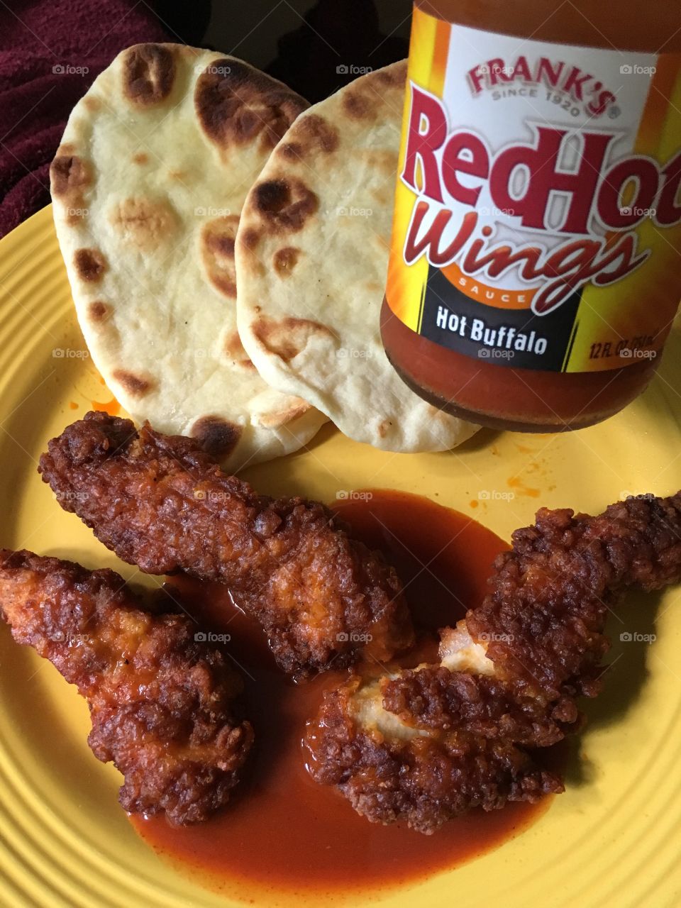 Buffalo chicken and naan 