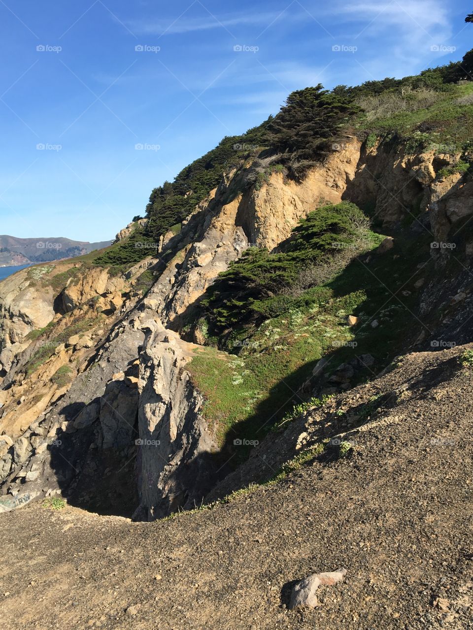 Cliff at lands end in San Francisco 