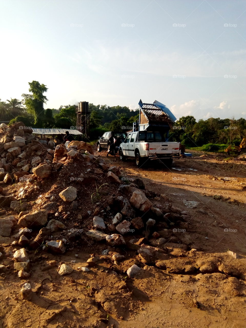 mining site with machine