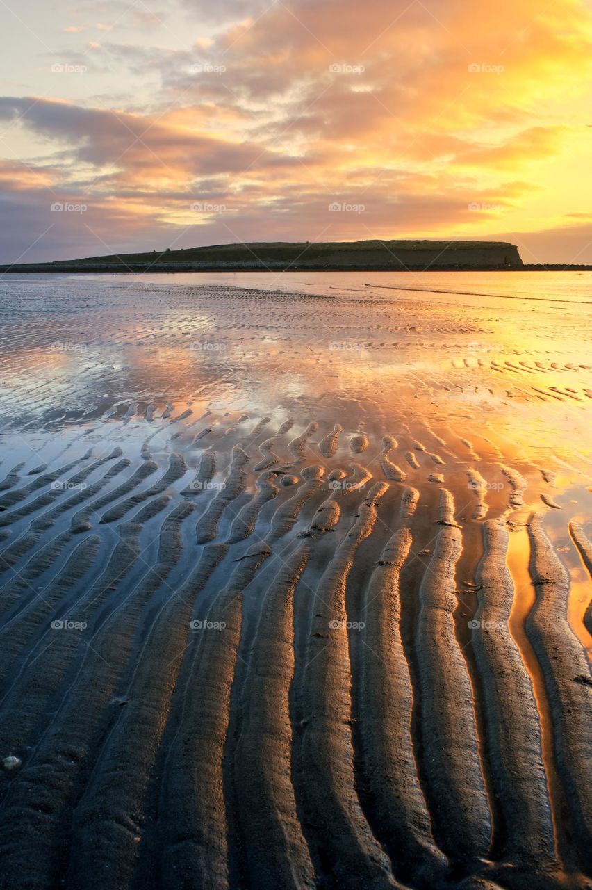 Silverstrand beach in at Sunrise in Galway, Ireland
