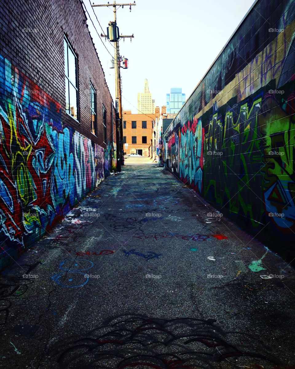 The alley by YJs, in the Kansas City Crossroads district. 