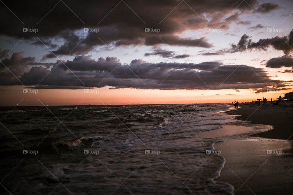 Fort Morgan beach at sunset