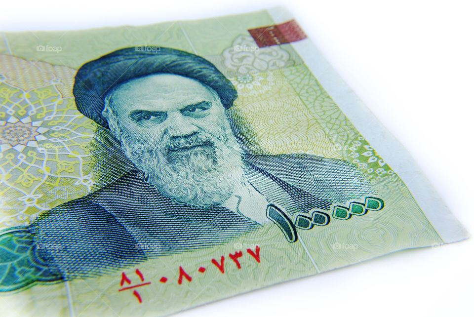 Iran currency close up