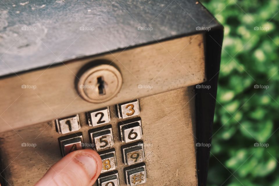 A security gate keypad in macro
