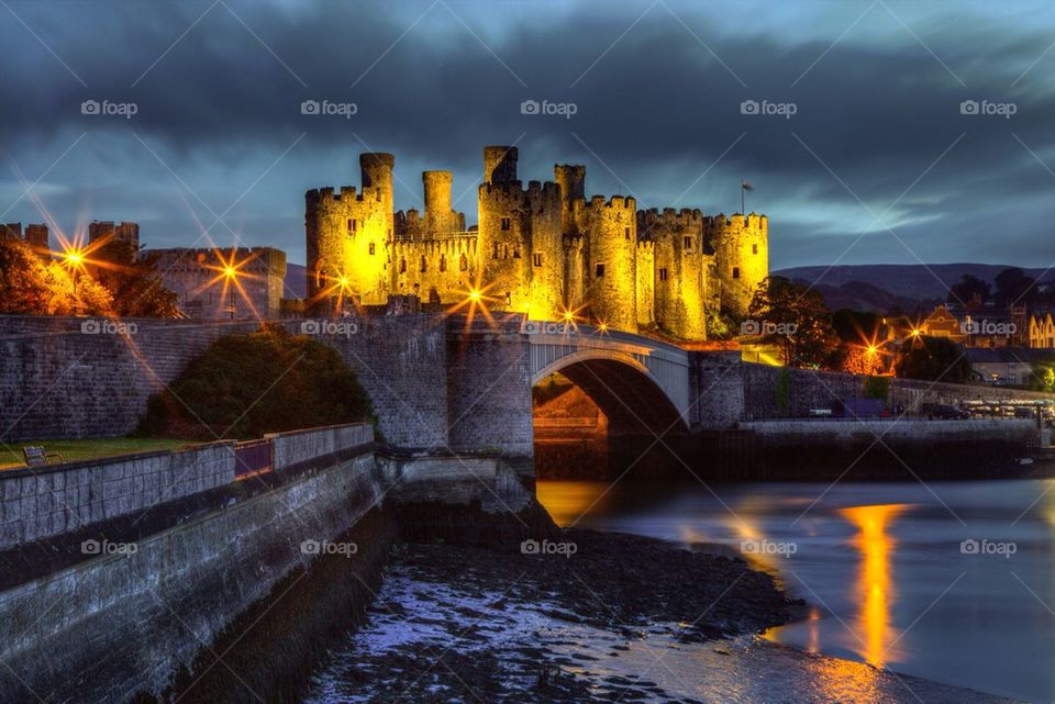 Conwy castle and the bay