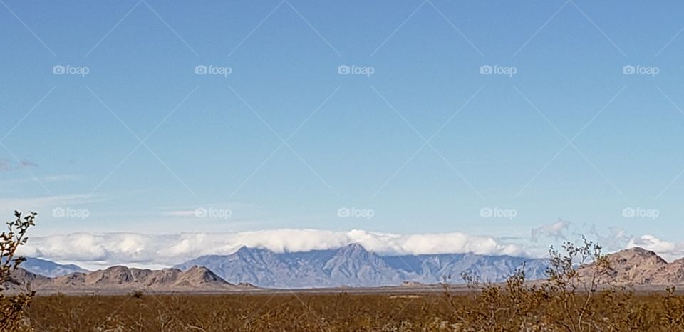 clouds over the mountains