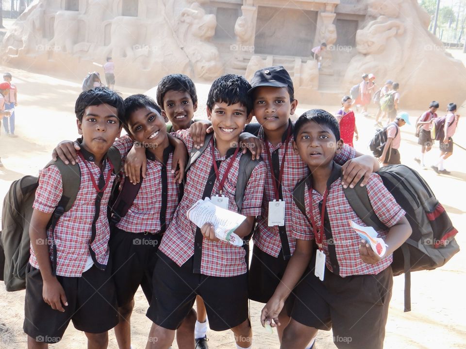 Portrait of students in school uniform