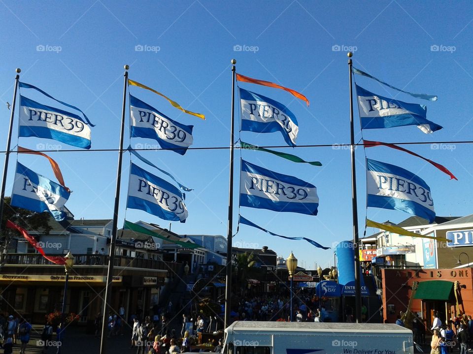 Pier 39 flags, San Francisco 