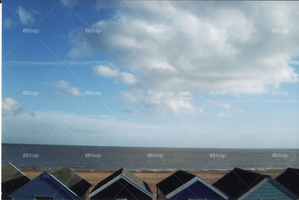 Beach hut rooftop view