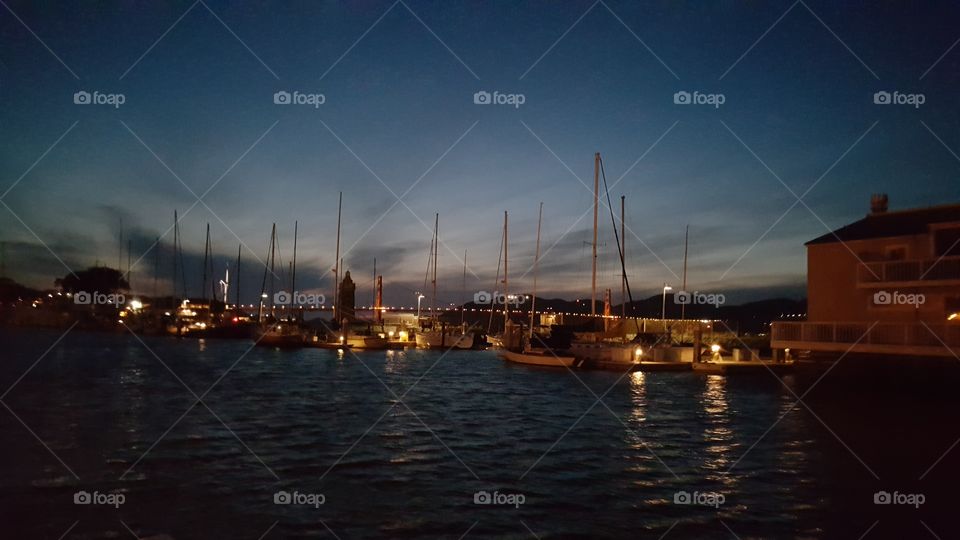 Night at harbor