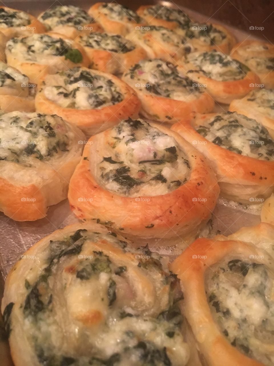Spinach and cheese puff delight. 