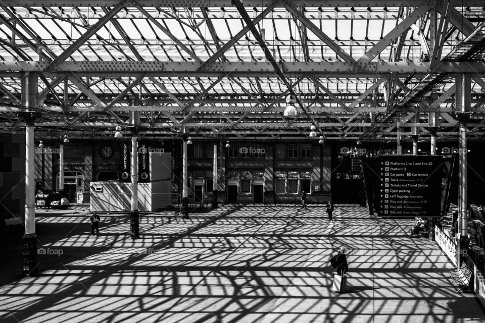 Waverley Train Station in Edinburgh and some pretty cool shadow-light bonanza  